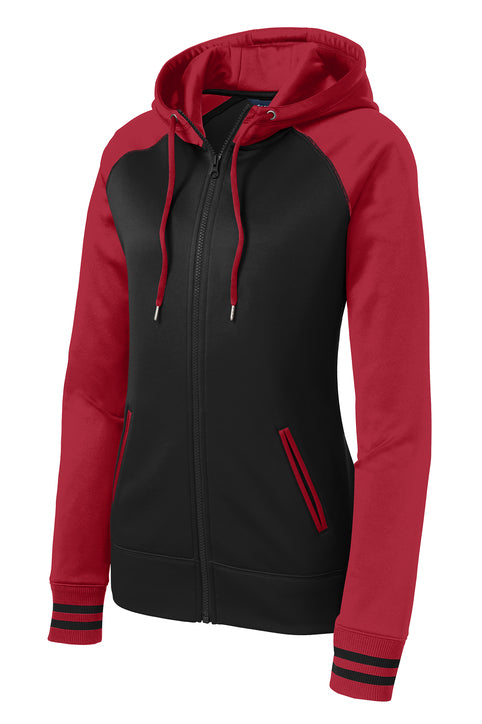 Sport-Tek Ladies Varsity Fleece Full-Zip Hooded Jacket
