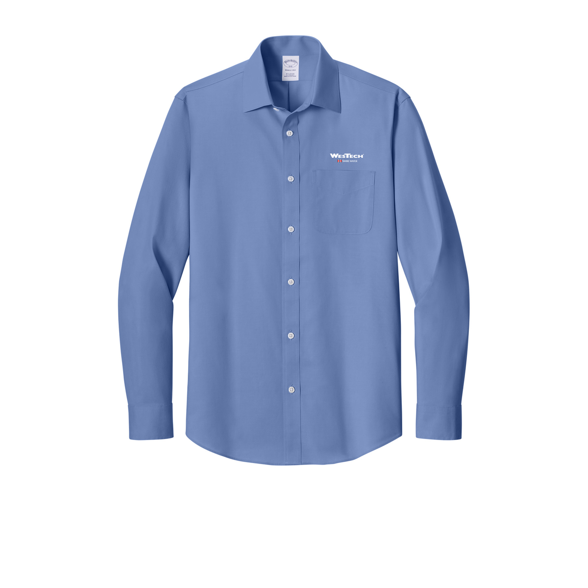 Brooks Brothers® Wrinkle-Free Stretch Pinpoint Spread Collar Shirt - Cobalt/ Blue