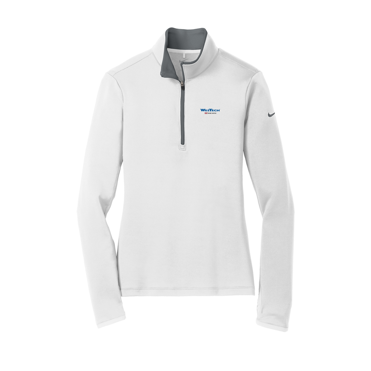 Nike Women's Dri-FIT Stretch 1/2-Zip Cover-Up - White/ Dark/ Grey