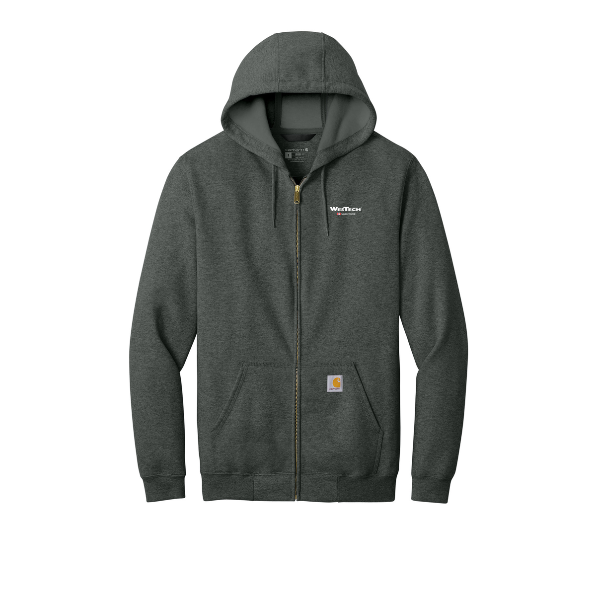 Carhartt® Midweight Hooded Zip-Front Sweatshirt - Carbon/ Heather