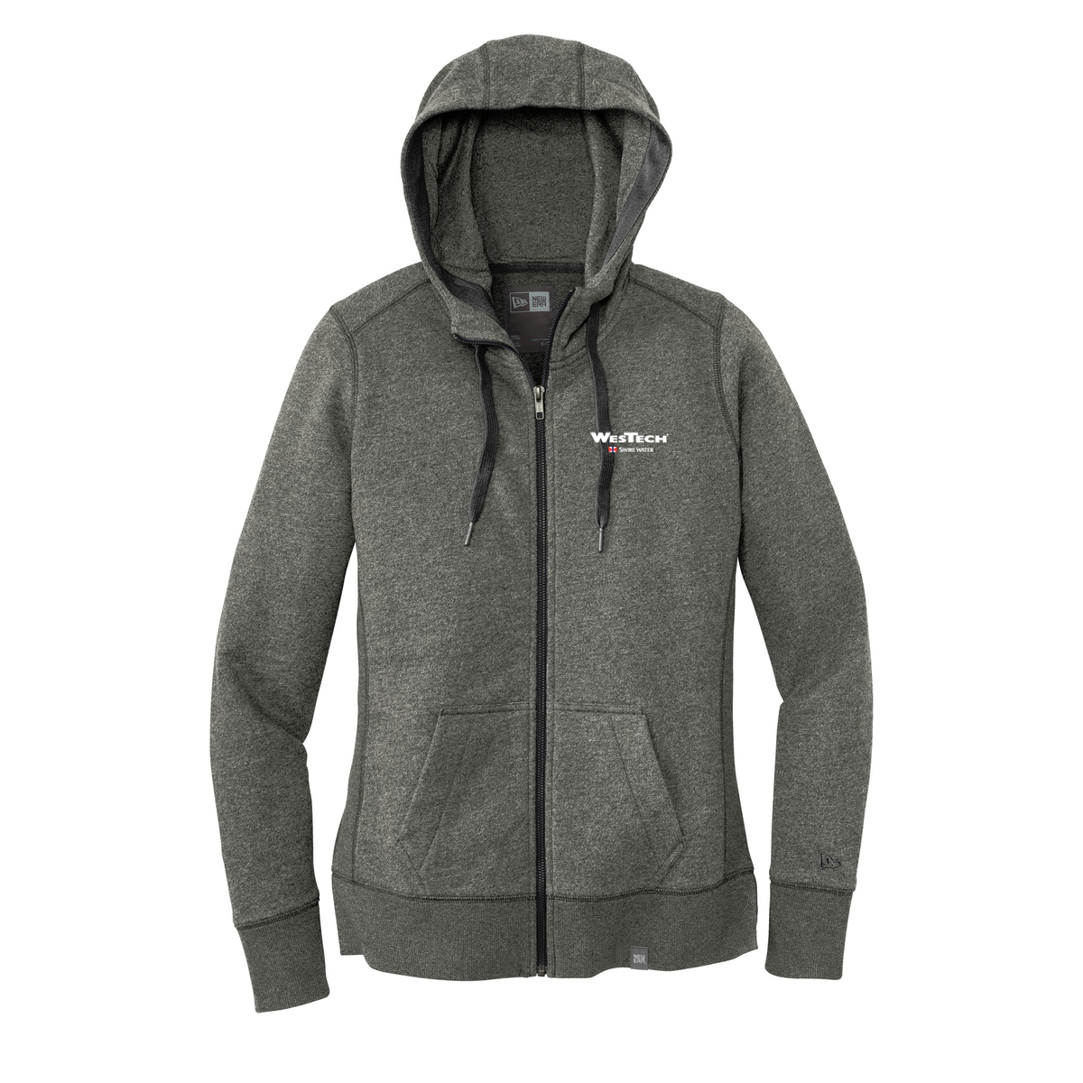 New Era Women's French Terry Full-Zip Hoodie. LNEA502 - Black Twist