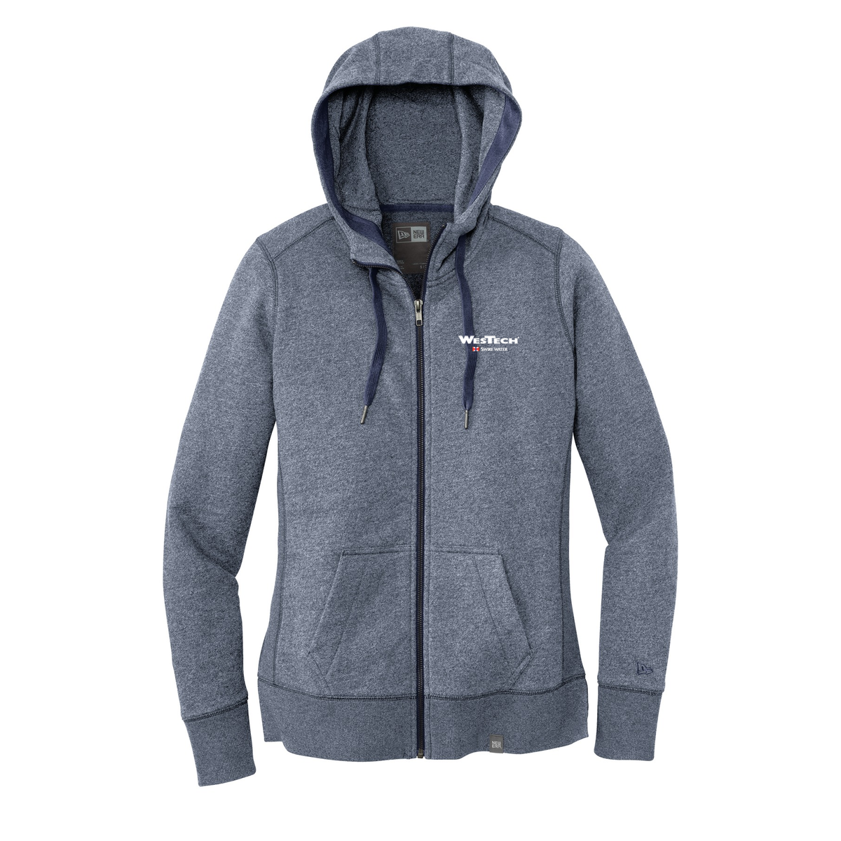 New Era Women's French Terry Full-Zip Hoodie. LNEA502 - True Navy Twst