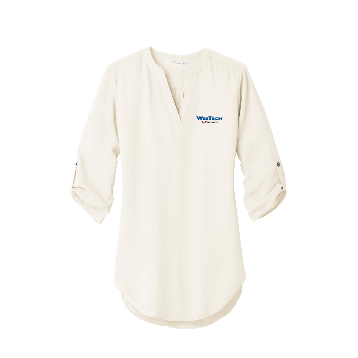 Port Authority Women's 3/4-Sleeve Tunic Blouse. LW701 - Ivory Chiffon