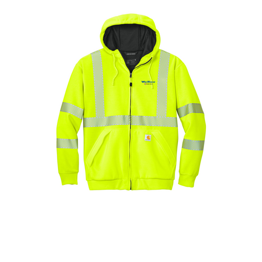 Carhartt® ANSI 107 Class 3 Lined Full-Zip Sweatshirt - Brite/ Lime
