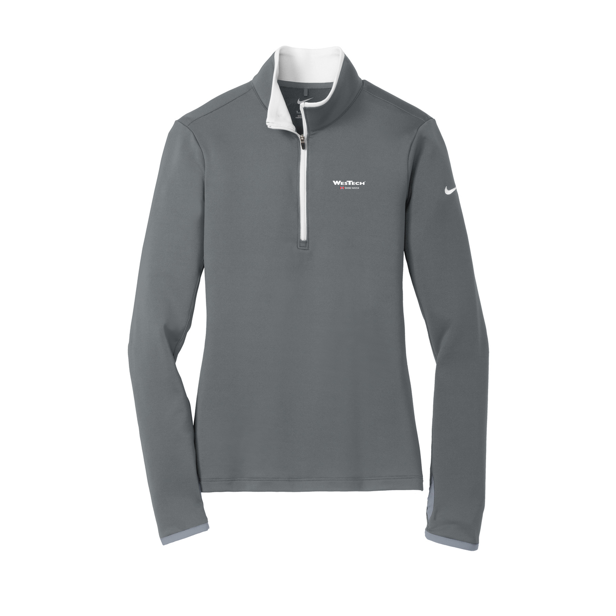 Nike Women's Dri-FIT Stretch 1/2-Zip Cover-Up - Dark/ Grey/ White