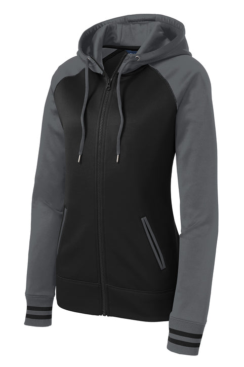 Sport-Tek Ladies Varsity Fleece Full-Zip Hooded Jacket