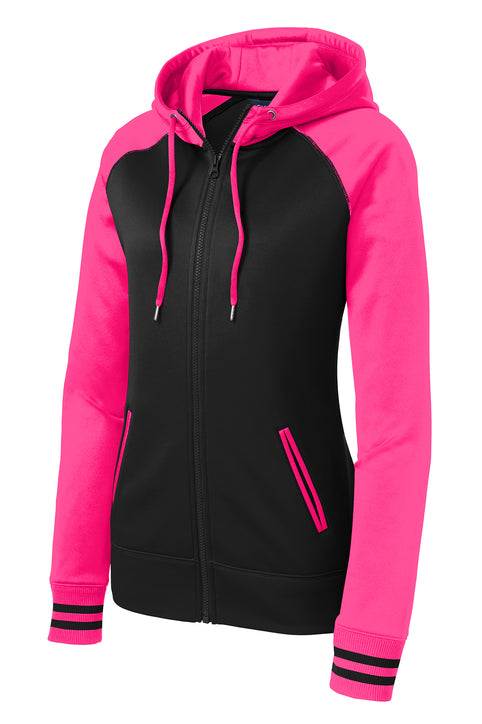 Sport-Tek Ladies Varsity Fleece Full-Zip Hooded Jacket