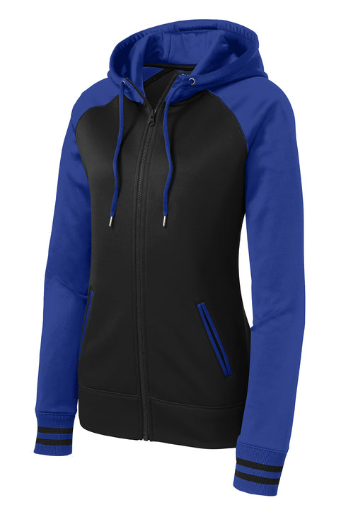 Sport-Tek Ladies Varsity Fleece Full-Zip Hooded Jacket