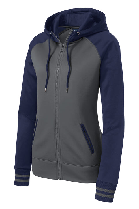 Sport-Tek Ladies Varsity Fleece Full-Zip Hooded Jacket