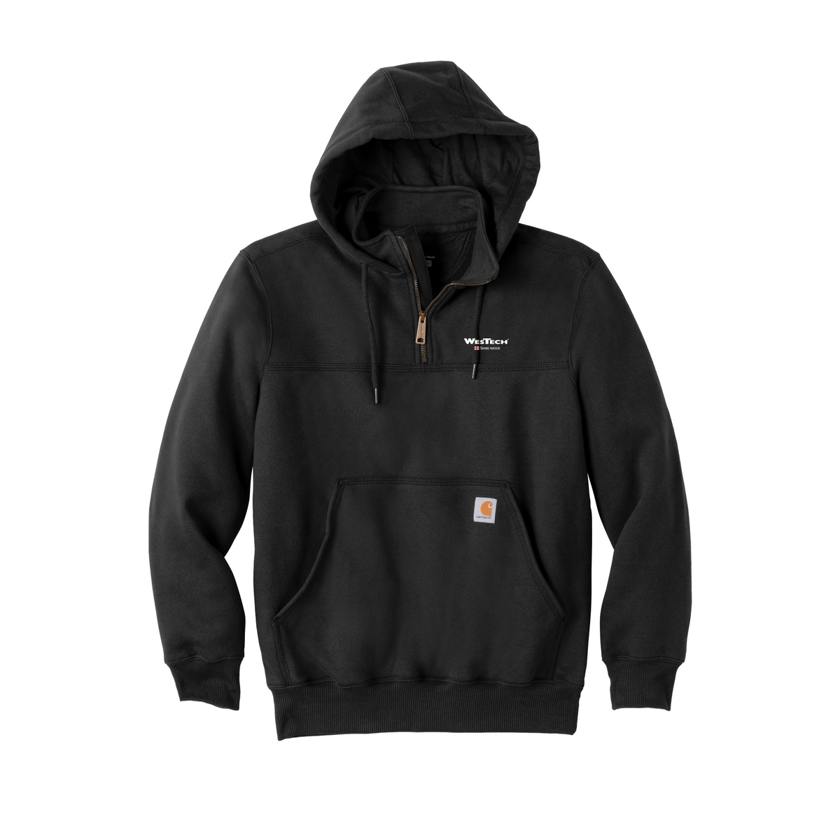 Carhartt® Rain Defender® Paxton Heavyweight Hooded Zip Mock Sweatshirt - Black