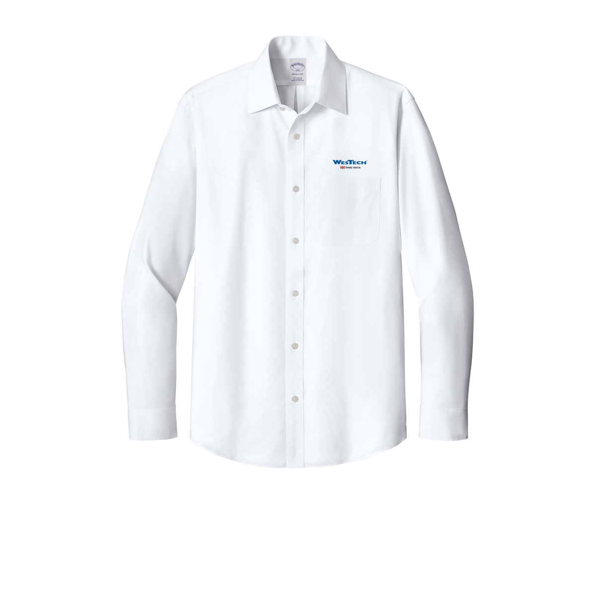 Brooks Brothers® Wrinkle-Free Stretch Pinpoint Spread Collar Shirt - White