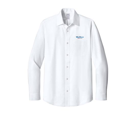 Brooks Brothers® Wrinkle-Free Stretch Pinpoint Spread Collar Shirt - White
